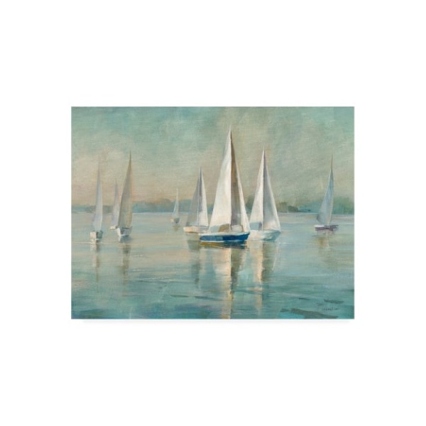 Trademark Fine Art Danhui Nai 'Sailboats At Sunrise' Canvas Art, 18x24 - WAP10714-C1824GG