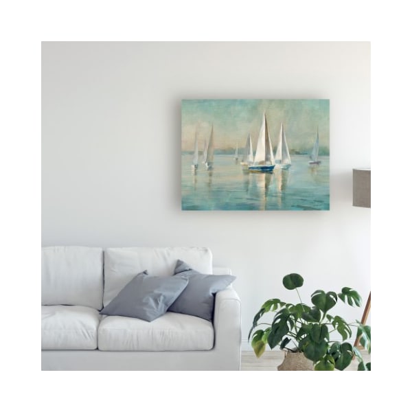 Trademark Fine Art Danhui Nai 'Sailboats At Sunrise' Canvas Art, 18x24 - WAP10714-C1824GG