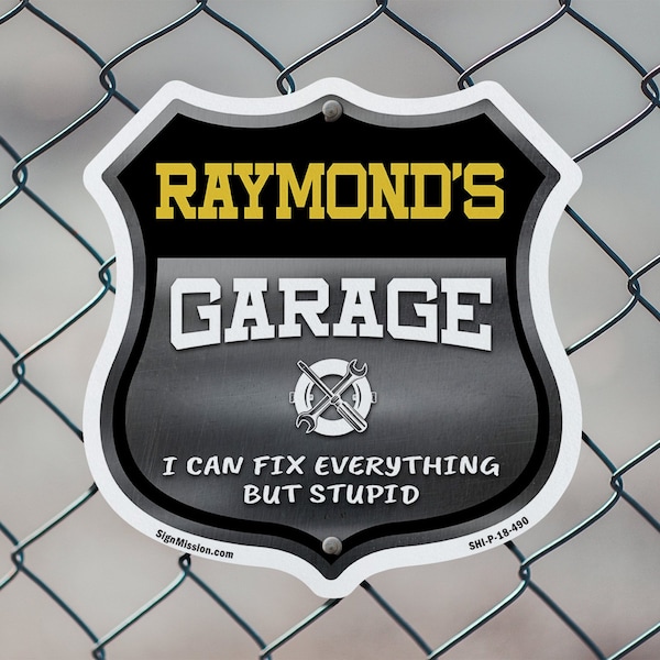 Signmission Raymond's Garage I Can Fix Everything But Stupid, 6 inch X 6 inch, Plastic Sign, 2PK - SHI-P-2PACK-6-490-RAYMOND