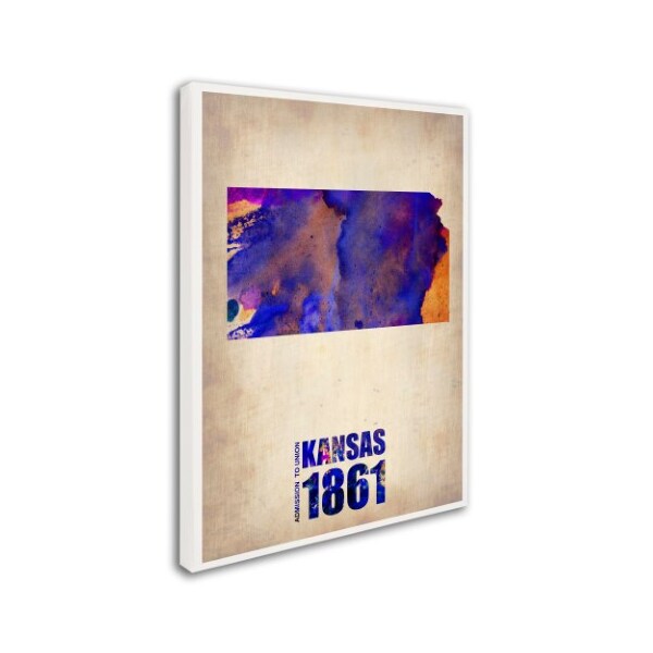 Trademark Fine Art Naxart 'Kansas Watercolor Map' Canvas Art, 18x24 - ALI0176-C1824GG