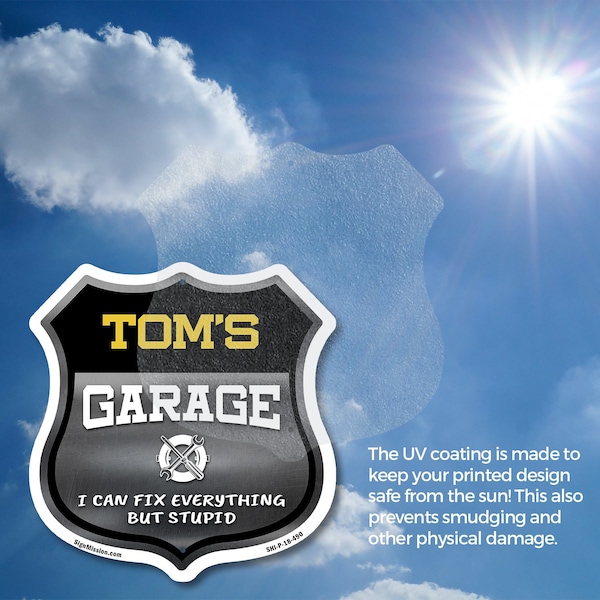 Signmission Tom's Garage I Can Fix Everything But Stupid, 6 inch X 6 inch, Vinyl Decal, 5PK - SHI-D-5PACK-6-490-TOM
