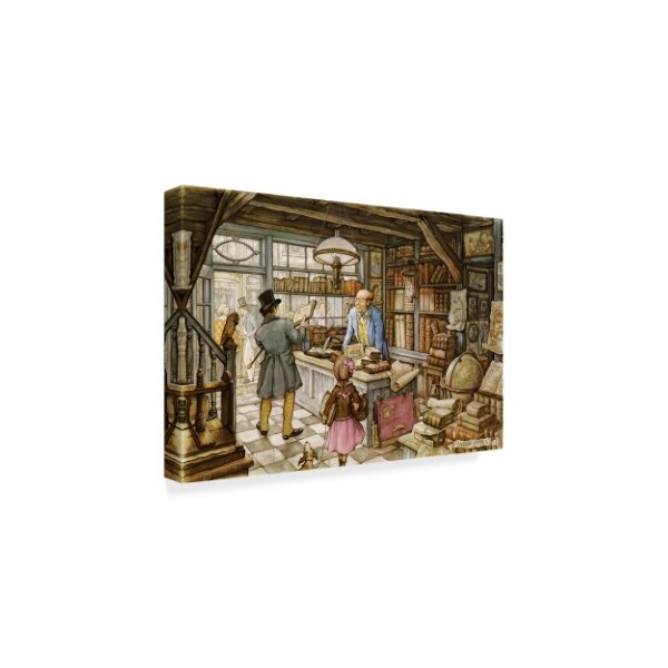 Trademark Fine Art Anton Pieck 'Vintage Book Store' Canvas Art, 16x24 - ALI38394-C1624GG