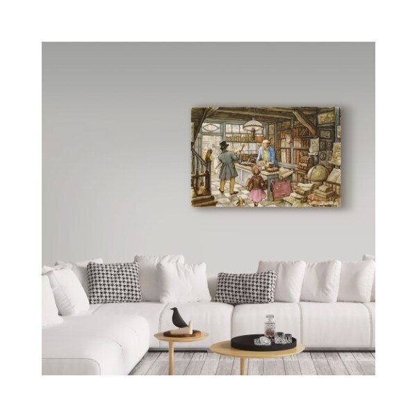 Trademark Fine Art Anton Pieck 'Vintage Book Store' Canvas Art, 16x24 - ALI38394-C1624GG
