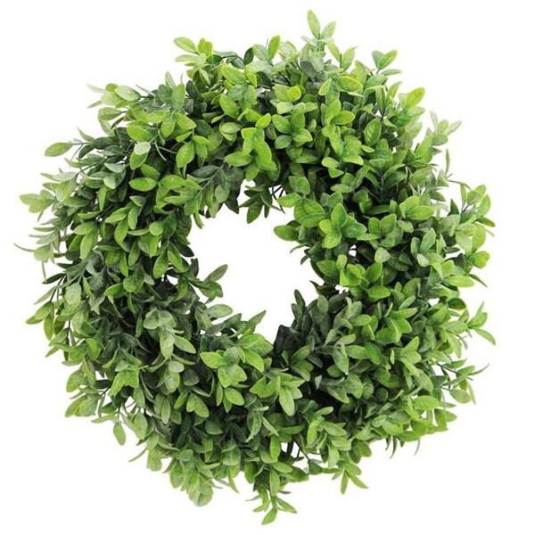 Adlmired By Nature Admired by Nature ABN5W005-NTRL Artificial 18 in. Frosted English Boxwood Wreath - Green - ABN5W005-NTRL