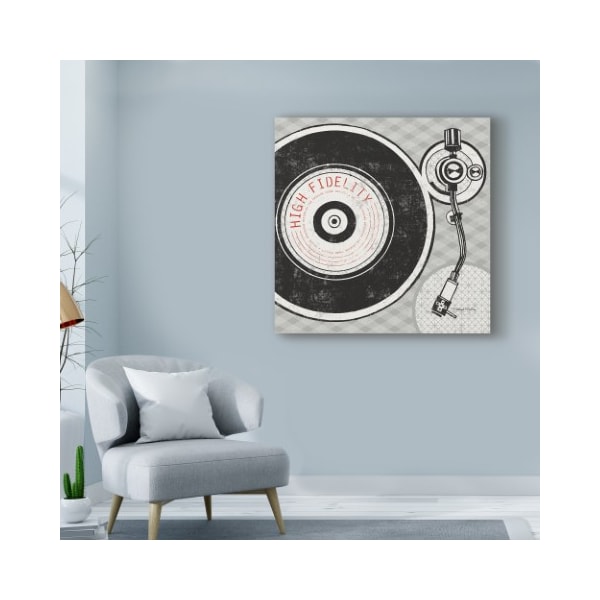 Trademark Fine Art Michael Mullan 'Vintage Analog Record Player' Canvas Art, 18x18 - WAP08457-C1818GG