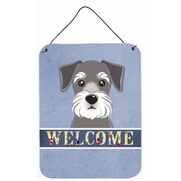 Carolines Treasures Carolines Treasures BB1392DS1216 Schnauzer Welcome Wall and Door Hanging Prints - BB1392DS1216