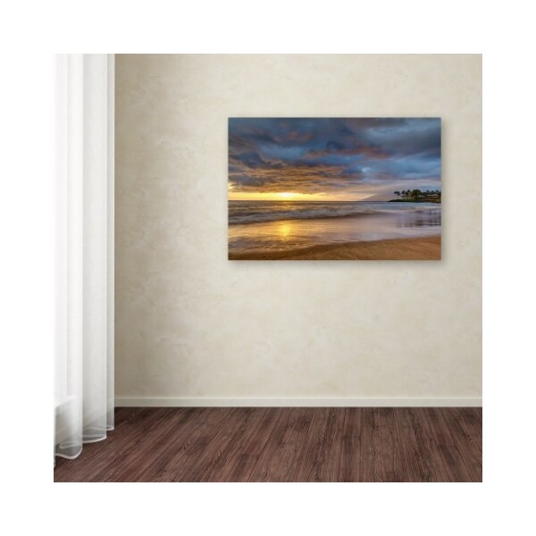 Trademark Fine Art Pierre Leclerc 'Secret Beach Sunset' Canvas Art, 30x47 - PL0241-C3047GG