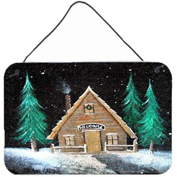 Carolines Treasures Carolines Treasures PJC1090DS812 Welcome Lodge Christmas Log Home Wall and Door Hanging Prints - PJC1090DS812