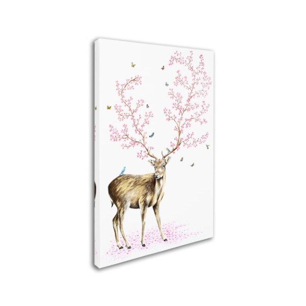 Trademark Fine Art Michelle Faber 'Cherry Blossom Deer' Canvas Art, 16x24 - ALI17971-C1624GG