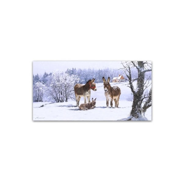 Trademark Fine Art The Macneil Studio 'Donkeys in Snow' Canvas Art, 12x24 - ALI8963-C1224GG