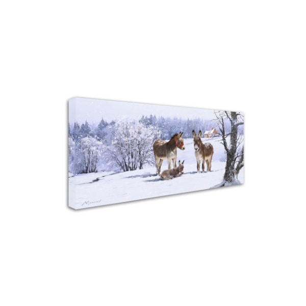 Trademark Fine Art The Macneil Studio 'Donkeys in Snow' Canvas Art, 12x24 - ALI8963-C1224GG