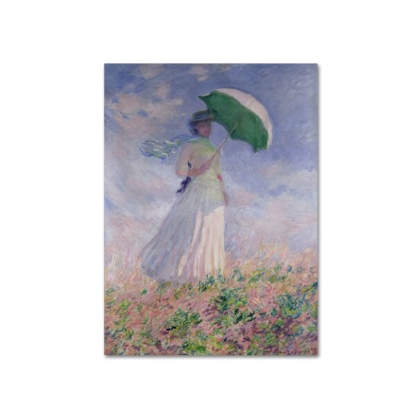 Trademark Fine Art Claude Monet 'Woman With a Parasol' Canvas Art, 14x19 - BL01189-C1419GG