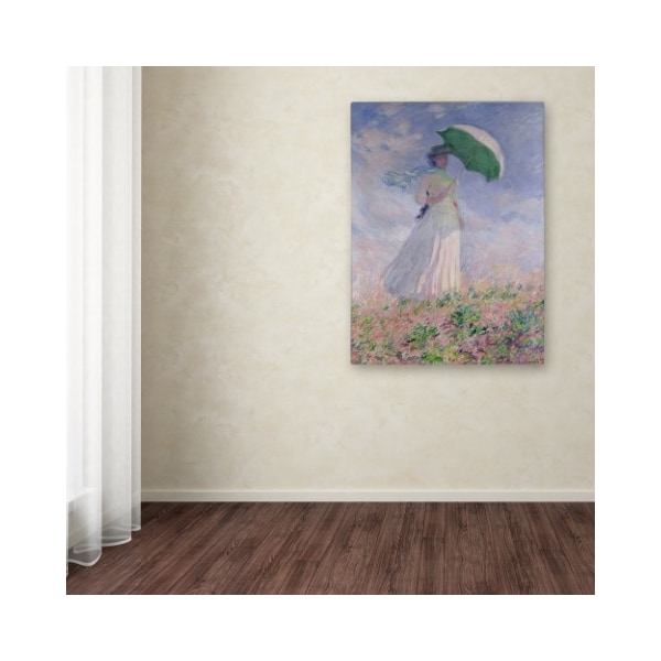 Trademark Fine Art Claude Monet 'Woman With a Parasol' Canvas Art, 14x19 - BL01189-C1419GG