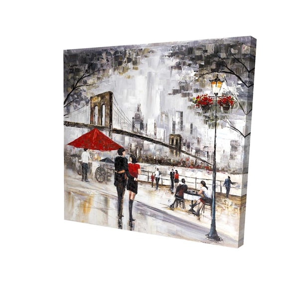 Fondo 32 x 32 in. Couple In New York City-Print on Canvas - FO2788223
