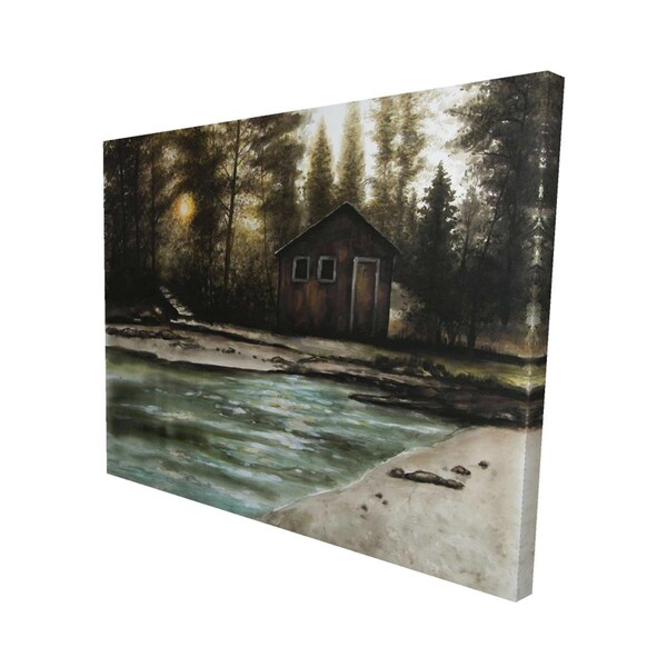 Fondo 16 x 20 in. Cabin in the Forest-Print on Canvas - FO3333601