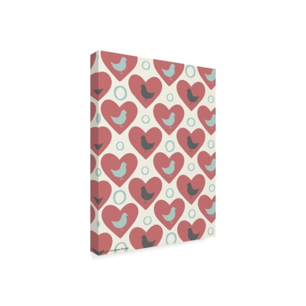 Trademark Fine Art Rachel Gresham 'Love Birds Hearts' Canvas Art, 24x32 - ALI42451-C2432GG