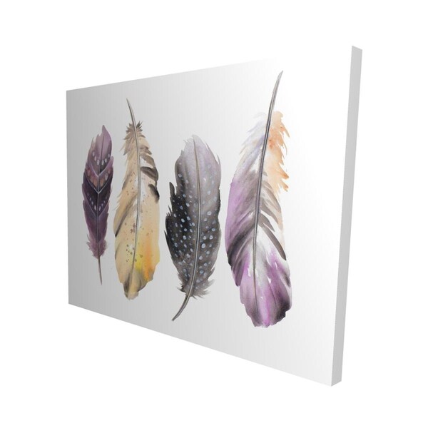 Begin Home Decor 16 x 20 in. Bohemian Feather Set-Print on Canvas - 2080-1620-AN335
