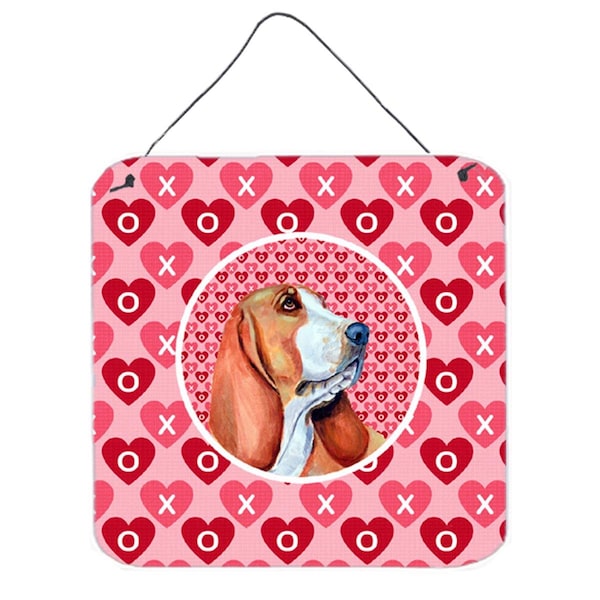 Micasa Basset Hound Valentines Love And Hearts Aluminium Metal Wall Or Door Hanging Prints - MI234938