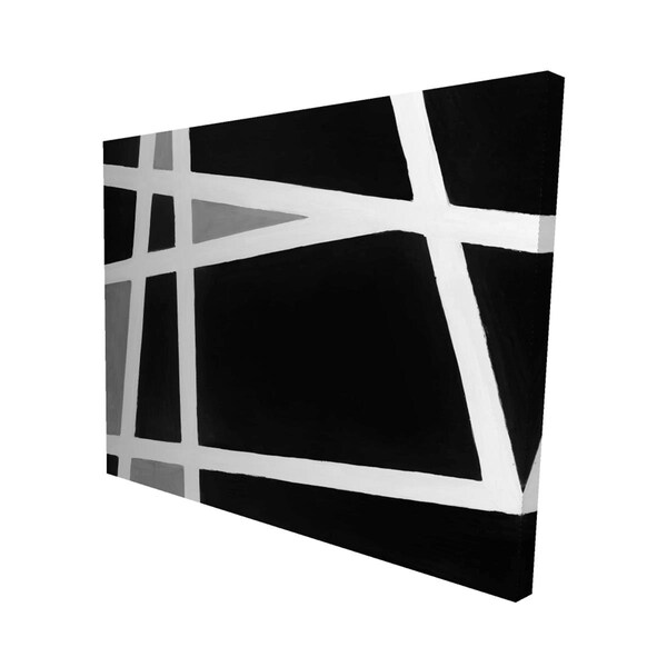Fondo 16 x 20 in. Black & White Abstract Shapes-Print on Canvas - FO2776641