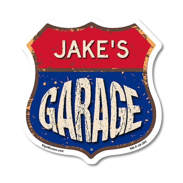 Signmission Jake's Garage, 18 Inch X 18 Inch, Plastic Sign - SHI-P-18-383-JAKE