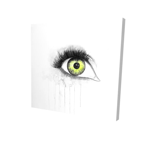 Begin Home Decor 12 x 12 in. Green Eye In Watercolor-Print on Canvas - 2080-1212-FI54