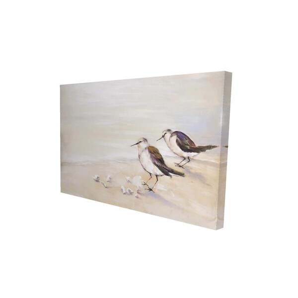 Fondo 20 x 30 in. Two Sandpipers on the Beach-Print on Canvas - FO2789147
