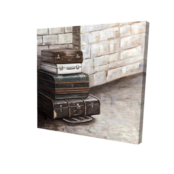 Begin Home Decor 32 x 32 in. Four Old Traveling Suitcases-Print on Canvas - 2080-3232-SL1