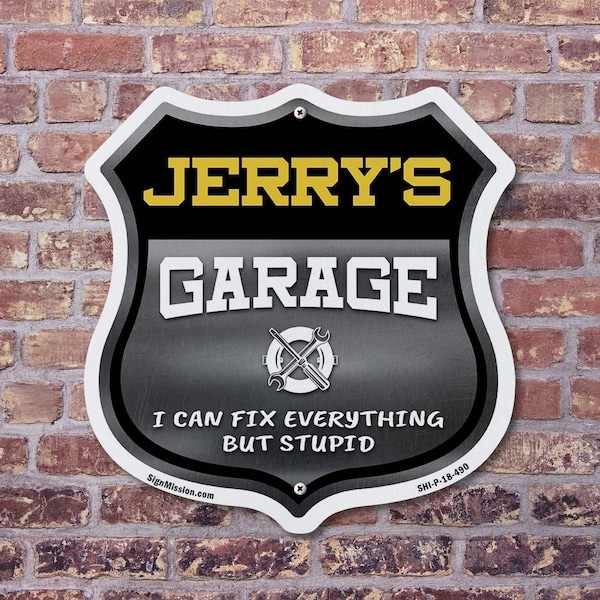 Signmission Jerry's Garage I Can Fix Everything But Stupid, 6 inch X 6 inch, Plastic Sign, 2PK - SHI-P-2PACK-6-490-JERRY