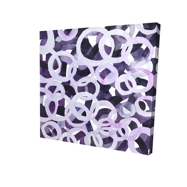 Begin Home Decor 32 x 32 in. Abstract Purple Circles-Print on Canvas - 2080-3232-AB46-1