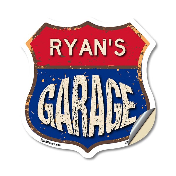 Signmission Ryan's Garage, 12 Inch X 12 Inch, Vinyl Decal - SHI-D-12-383-RYAN
