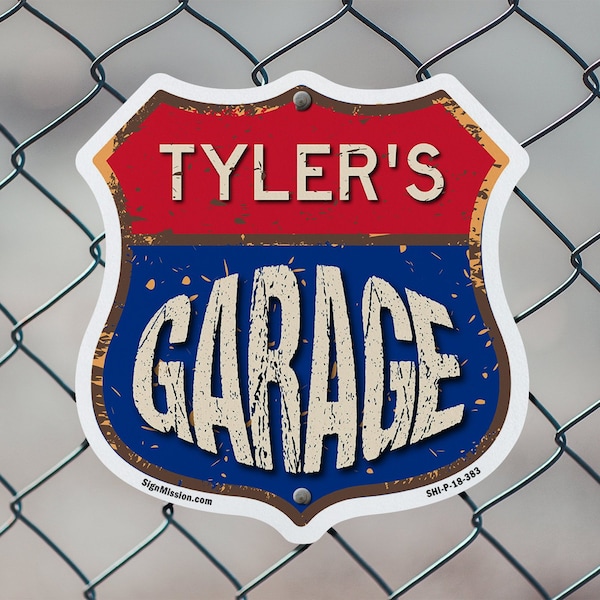 Signmission Tyler's Garage, 12 inch X 12 inch, Aluminum Metal Sign, 5PK - SHI-A-5PACK-12-383-TYLER