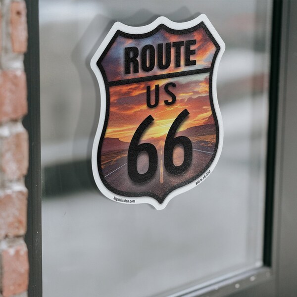 Signmission Route Us 66 Sunset, 12 Inch X 12 Inch, Vinyl Decal - SHI-D-12-482