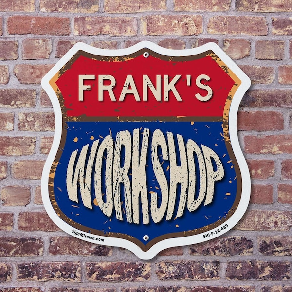 Signmission Frank's Workshop, 12 inch X 12 inch, Aluminum Metal Sign, 2PK - SHI-A-2PACK-12-489-FRANK