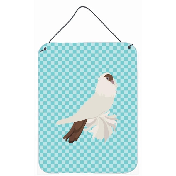 Carolines Treasures German Helmet Pigeon Blue Check Wall or Door Hanging Prints - BB8118DS1216