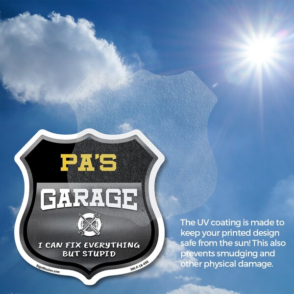 Signmission Pa's Garage I Can Fix Everything But Stupid, 12 inch X 12 inch, Aluminum Metal Sign, 5PK - SHI-A-5PACK-12-490-PA