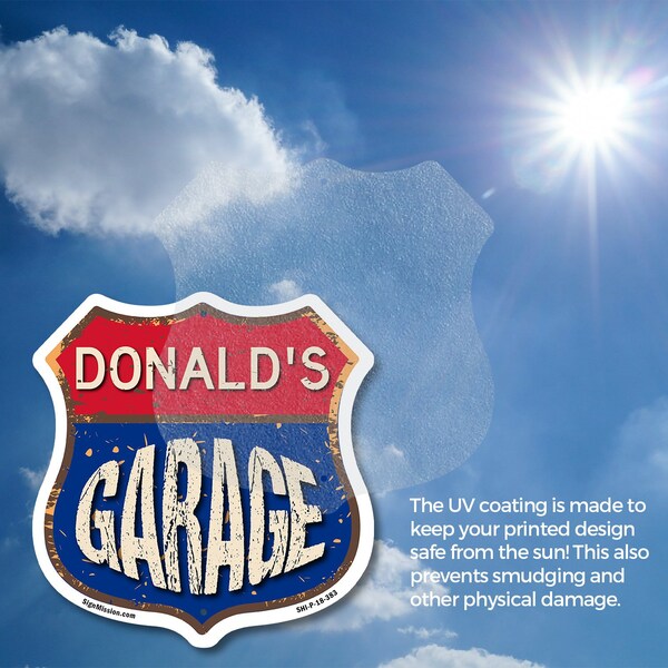 Signmission Donald's Garage, 12 inch X 12 inch, Plastic Sign, 2PK - SHI-P-2PACK-12-383-DONALD