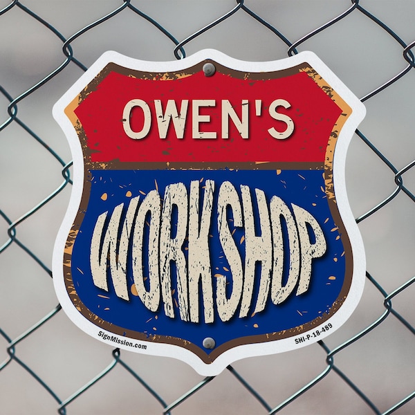 Signmission Owen's Workshop, 12 Inch X 12 Inch, Plastic Sign - SHI-P-12-489-OWEN