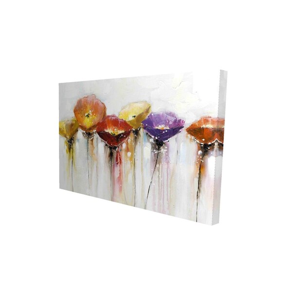 Fondo 20 x 30 in. Multiple Colorful Abstract Flowers-Print on Canvas - FO2779784