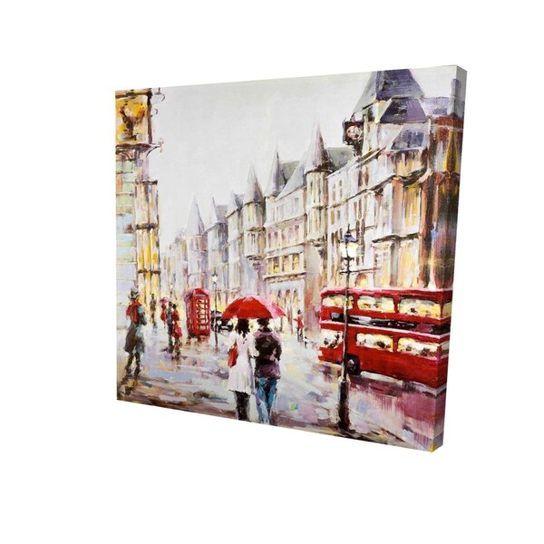 Begin Home Decor 32 x 32 in. European Street by A Rainy Day-Print on Canvas - 2080-3232-CI107