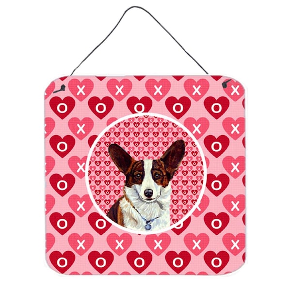 Micasa Corgi Valentines Love And Hearts Aluminium Metal Wall Or Door Hanging Prints - MI751995