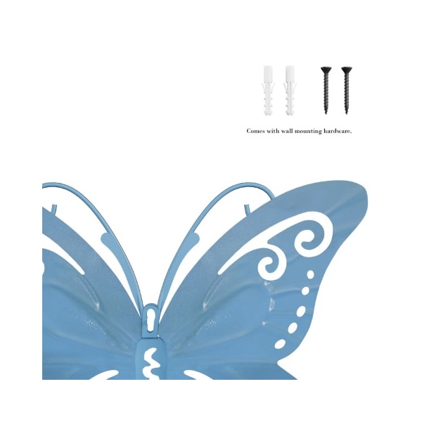 Hastings Home 3-piece Butterfly Metal Wall Art Set, Hand Painted Decorative 3D Nature Butterflies for Home/Office - 949858JFN
