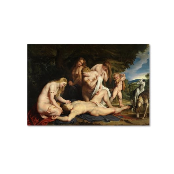 Trademark Fine Art Peter Paul Rubens 'The Death Of Adonis' Canvas Art, 30x47 - AA00784-C3047GG