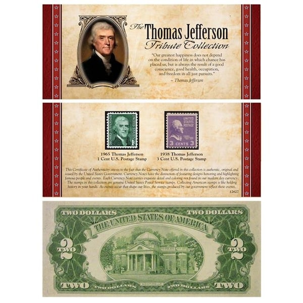Upm Global UPM Global 12627 The Jefferson Tribute Collection with Rare Dollar 2 Bill - 12627