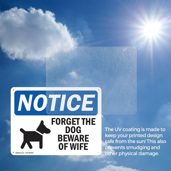Signmission Forget The Dog Beware Of Wife, 10 Inch X 7 Inch, Plastic Sign, 2PK - OS-2PACK-NS-P-710-L-12876