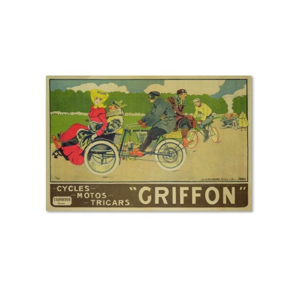 Trademark Fine Art Walter Thor 'Griffon Cycles Motors & Tricars' Canvas Art, 22x32 - BL00184-C2232GG