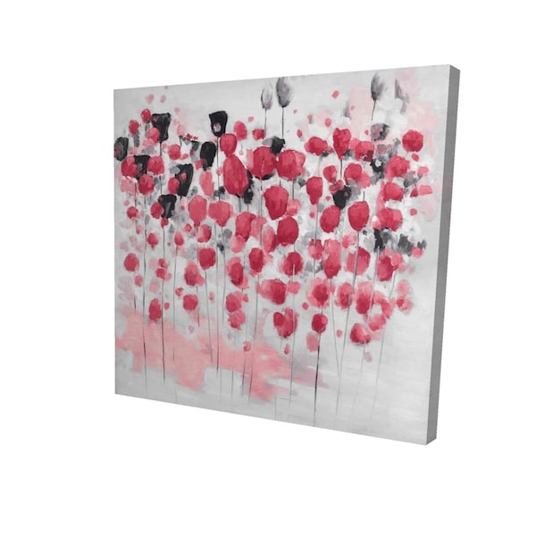 Fondo 16 x 16 in. Abstract Pink Flowers Field-Print on Canvas - FO2774813