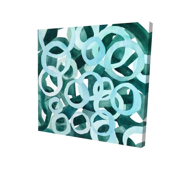 Begin Home Decor 16 x 16 in. Abstract Rings-Print on Canvas - 2080-1616-AB47