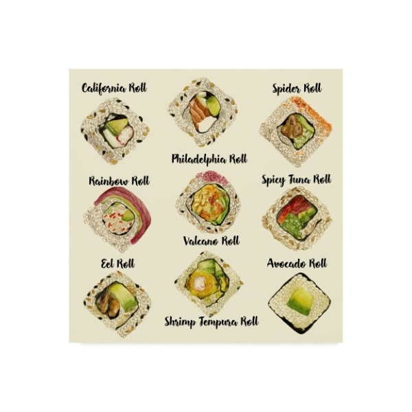 Trademark Fine Art Melissa Wang 'Sushi Ii' Canvas Art, 18x18 - WAG06064-C1818GG