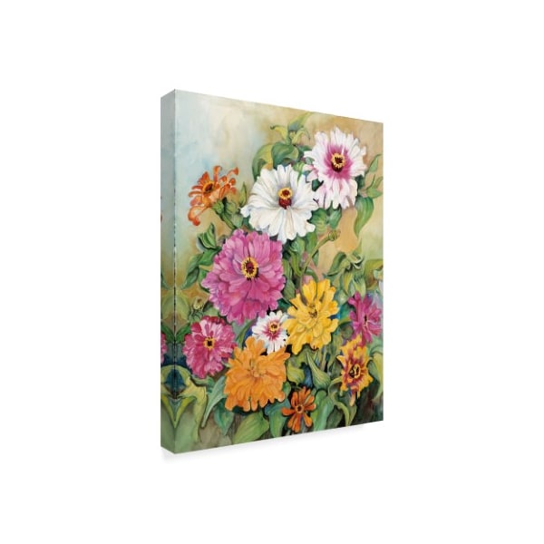 Trademark Fine Art Joanne Porter 'Variegated Zinnias Colorful' Canvas Art, 35x47 - ALI30581-C3547GG