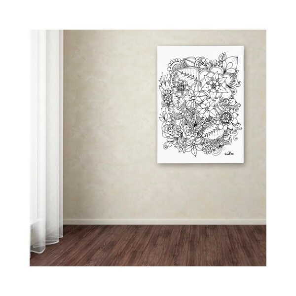 Trademark Fine Art KCDoodleArt 'Flowers 2' Canvas Art, 18x24 - ALI3530-C1824GG